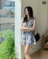 Ladies Tie Dye Ruffle Mini Dresses